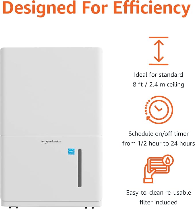 50-Pint Large Dehumidifier with Humidity Control, Timer, Auto-Defrost, Overflow Protection, Energy Star Certified, alternate