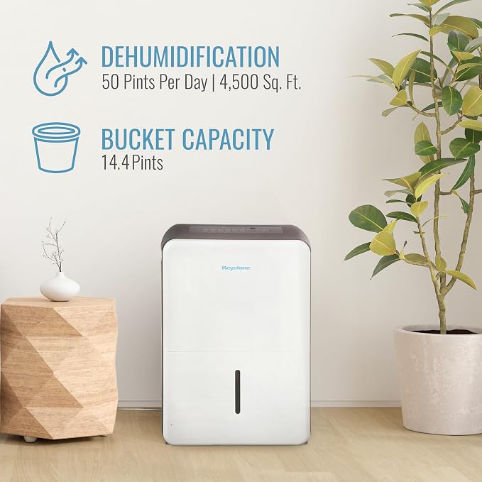 50-Pint Portable Dehumidifier for Basement, Garage, Living Room, and Extra Large Rooms up to 4,500 Sq.Ft., 115V, alternate