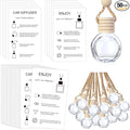 50 Sets Hanging Car Air Freshener Diffuser Bottles with 2 x 3.54 Inch Car Diffuser Instructions Cards for Empty Essential