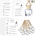 50 Sets Hanging Car Air Freshener Diffuser Bottles with 2 x 3.54 Inch Car Diffuser Instructions Cards for Empty Essential