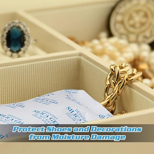 500 Gram(1Pack) Food Grade Silica Gel Packs Dessicant Packets for Moisture Control,Cobalt Chloride Free Moisture Absorbers