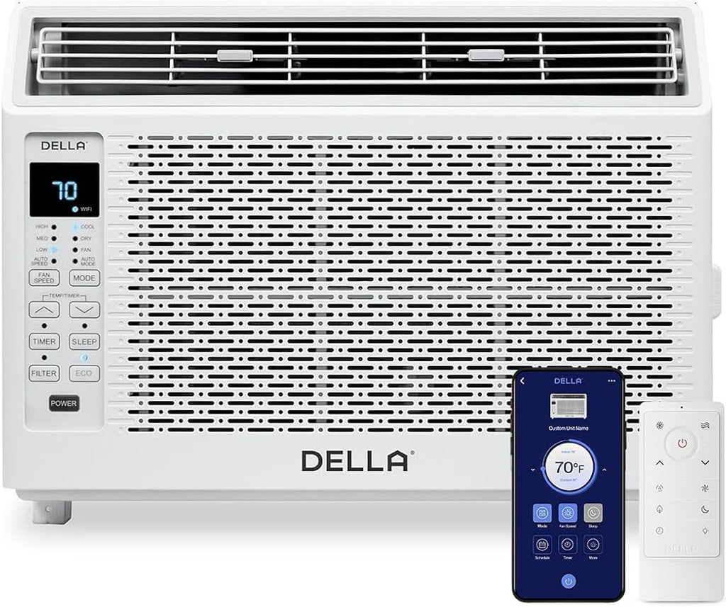 5000 BTU Smart Window Air Conditioner, Works with Alexa and WiFi, Fan, Cools up to 150 Sq. Ft, Small Room AC Unit with GEO