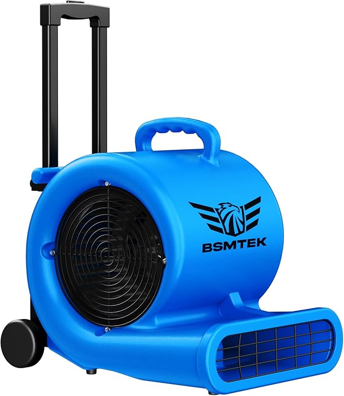 5000 CFM 1HP Air Mover Blower Fan, Floor Blower Dryer - Timer for Industria, 3 Speeds, 4 Adjustable Angles, Handle Wheelkit