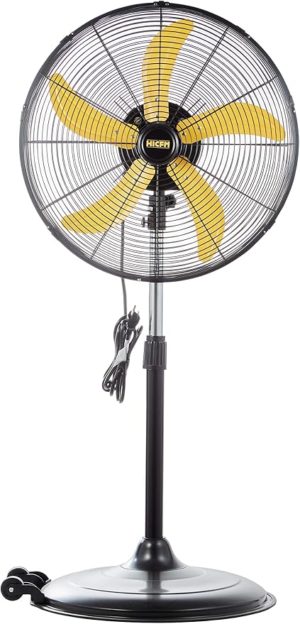 5000 CFM 20 inch High Velocity Pedestal Oscillating Fan with Powerful 1/5 Motor, 9ft Power Cord, Oscillation, Metal Body with