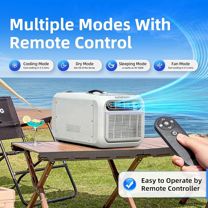 5000BTU Portable Camping Tent Air Conditioner,400W Energy Use,Great for Camp,Picnics,Semi Truck,RVs,Quiet Outdoor AC,Ideal