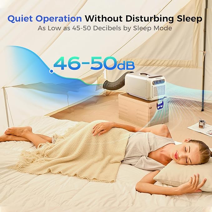 5000BTU Portable Camping Tent Air Conditioner,400W Energy Use,Great for Camp,Picnics,Semi Truck,RVs,Quiet Outdoor AC,Ideal