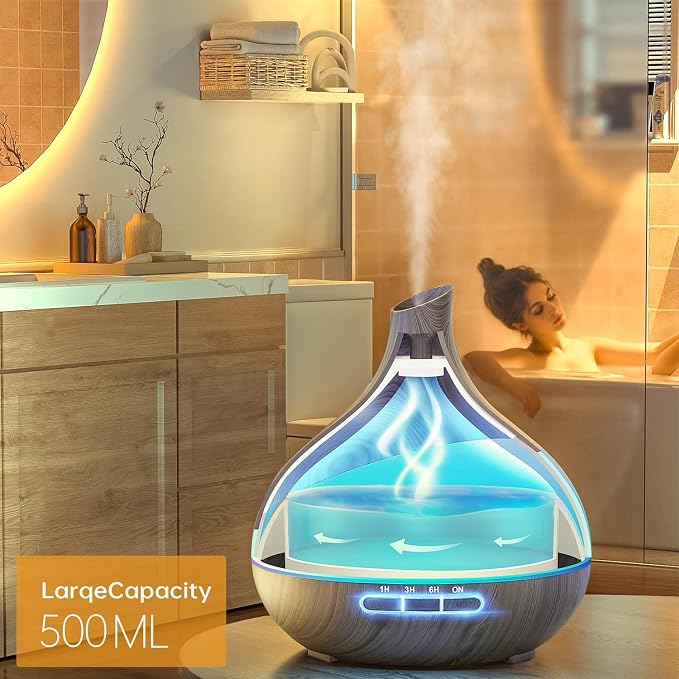 500ML Essential Oil Diffuser: Aroma Diffuser with Remote Control for Hotel Spa Yoga Room, alternate product view 2