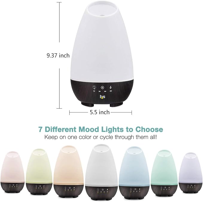 500ML Essential Oil Diffuser for Large Rooms, Cool Mist Humidifier and Aromatherapy Diffuser, Adjustable Timer, alternate