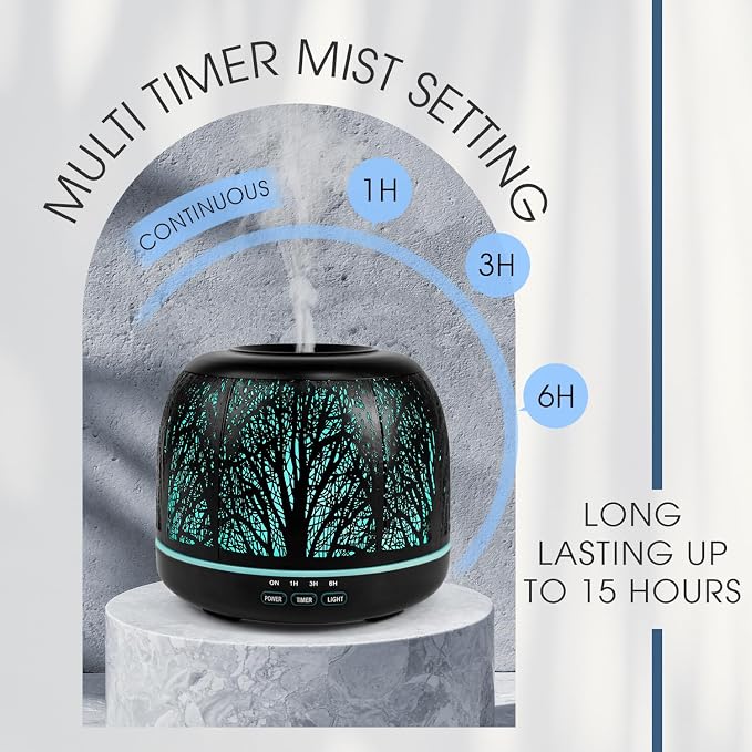 500ml Essential Oil Diffuser, Metal Diffusers for Essential Oils, Aromatherapy Diffuser for Large Room, alternate product