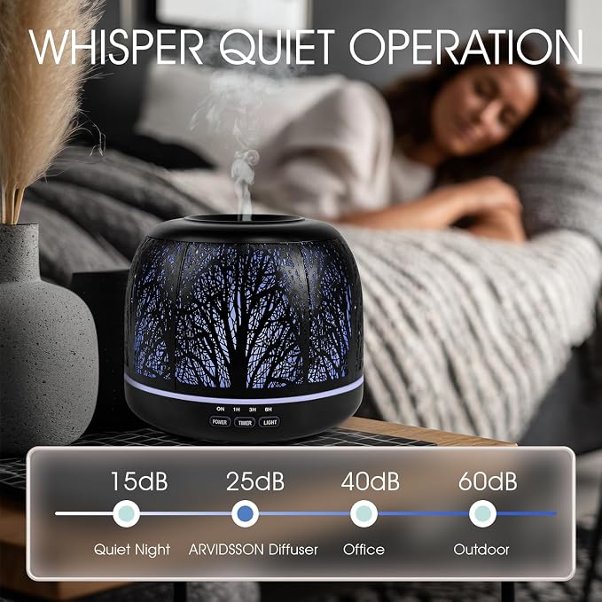500ml Essential Oil Diffuser, Metal Diffusers for Essential Oils, Aromatherapy Diffuser for Large Room, alternate product