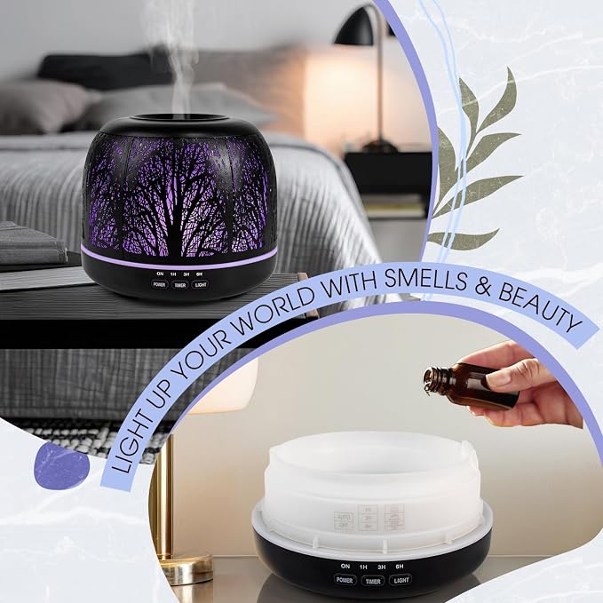 500ml Essential Oil Diffuser, Metal Diffusers for Essential Oils, Aromatherapy Diffuser for Large Room, alternate product