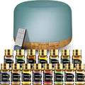 500ml Essential Oil Diffuser with 15 Essential Oils, Ultrasonic Cool Mist Humidifier, Remote Control, 4 Timers, 15 Color