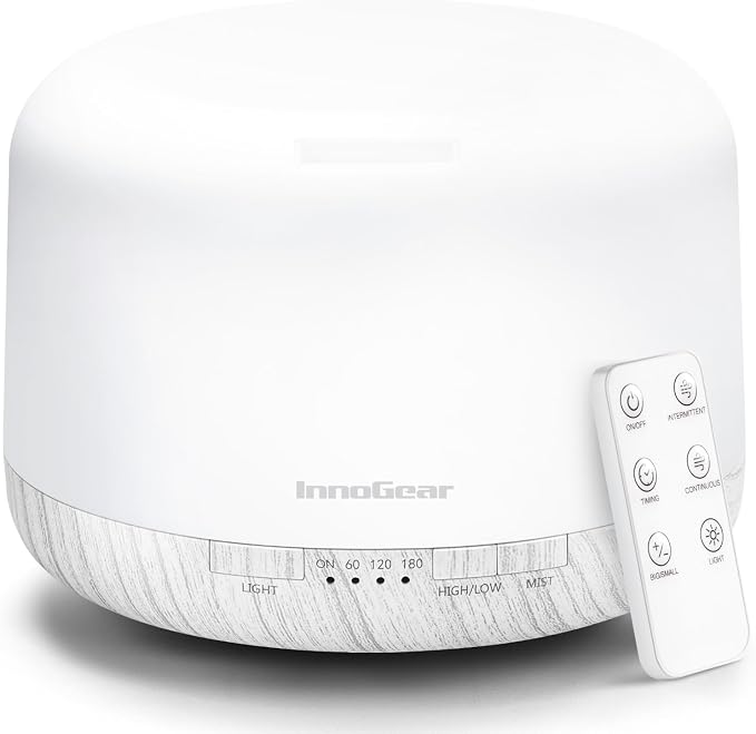 500ml Essential Oil Diffuser with Remote Control, Premium Ultrasonic Aromatherapy Diffusers Scent Humidifier Vaporizer