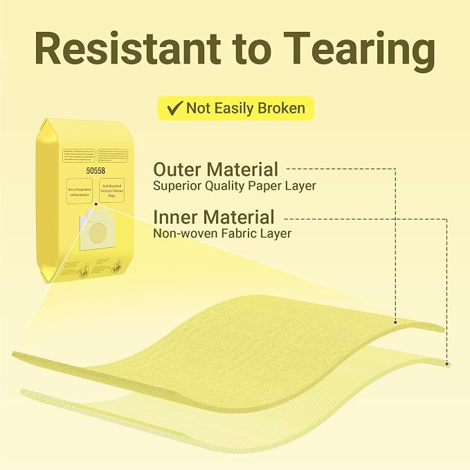 50558 Canister Vacuum Bags Replacement for Canister Type C/Q 5055, 50555, 50557, 50558 and Pana·sonic Type C-5, C-18