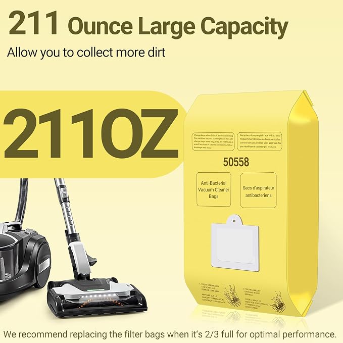 50558 Canister Vacuum Bags Replacement for Canister Type C/Q 5055, 50555, 50557, 50558 and Pana·sonic Type C-5, C-18