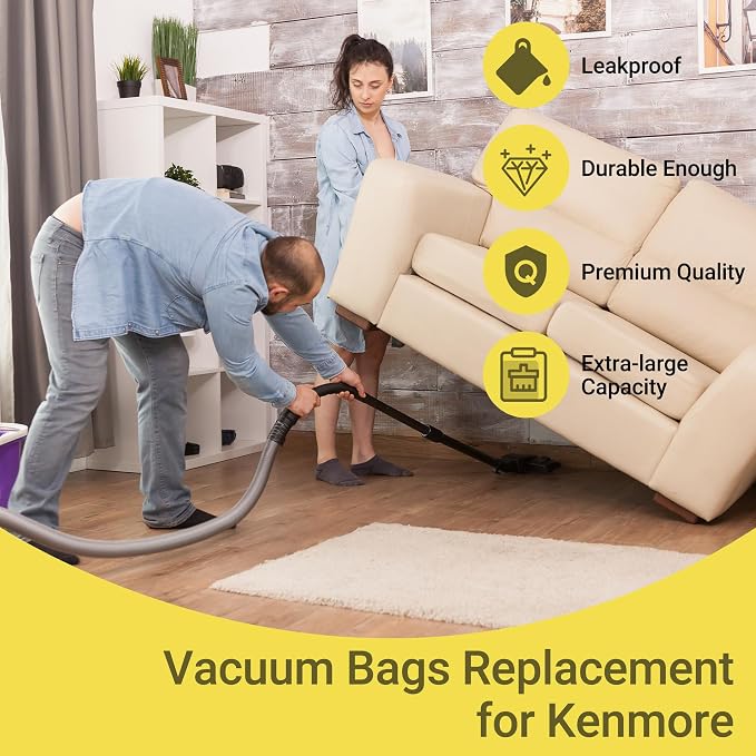 50558 Canister Vacuum Bags Replacement for Canister Type C/Q 5055, 50555, 50557, 50558 and Pana·sonic Type C-5, C-18