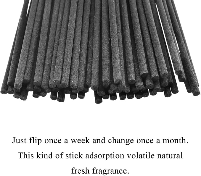 50PCS Black Fiber Reed Diffuser Sticks 12 Inch Long 3mm Diameter Strong Absorption Refill Replacement Reeds for Diffuser