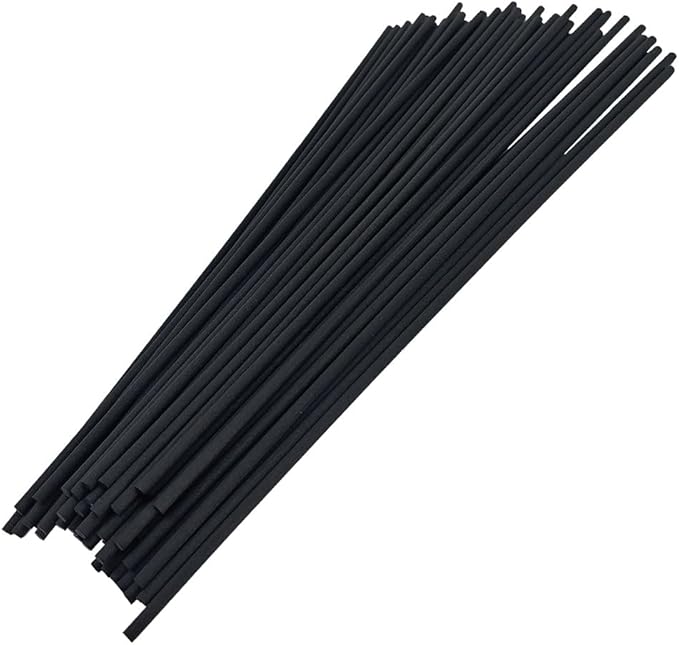 50PCS Black Fiber Reed Diffuser Sticks 12 Inch Long 4mm Diameter Strong Absorption Refill Replacement Reeds for Diffuser