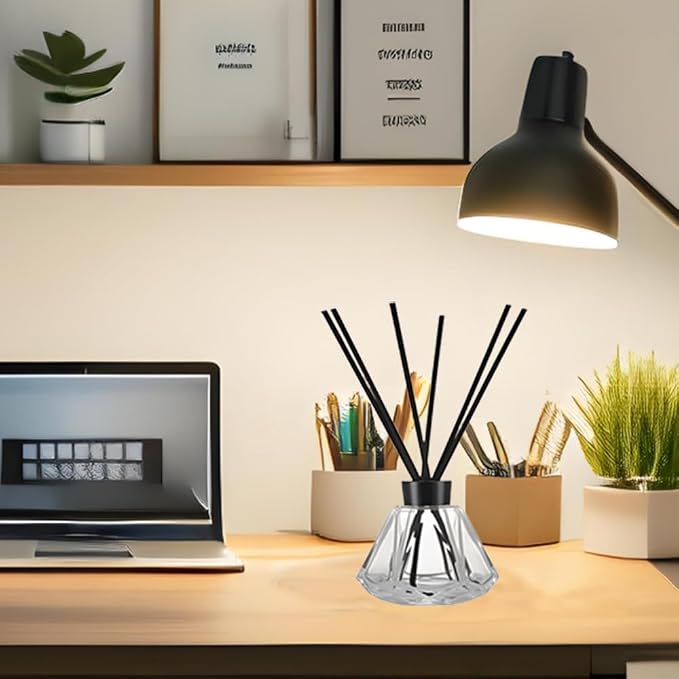 50PCS Black Fiber Reed Diffuser Sticks 12 Inch Long 4mm Diameter Strong Absorption Refill Replacement Reeds for Diffuser