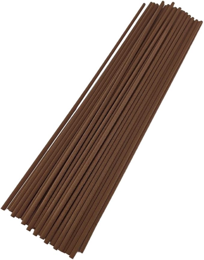 50PCS Brown Fiber Reed Diffuser Sticks 12 Inch Long 4mm Diameter Strong Absorption Refill Replacement Reeds for Diffuser