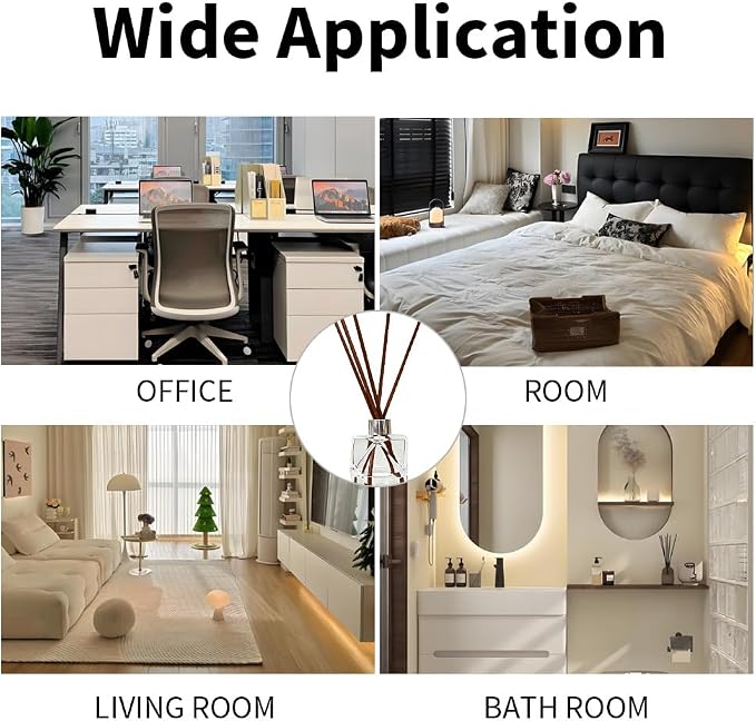 50PCS Brown Fiber Reed Diffuser Sticks 12 Inch Long 4mm Diameter Strong Absorption Refill Replacement Reeds for Diffuser