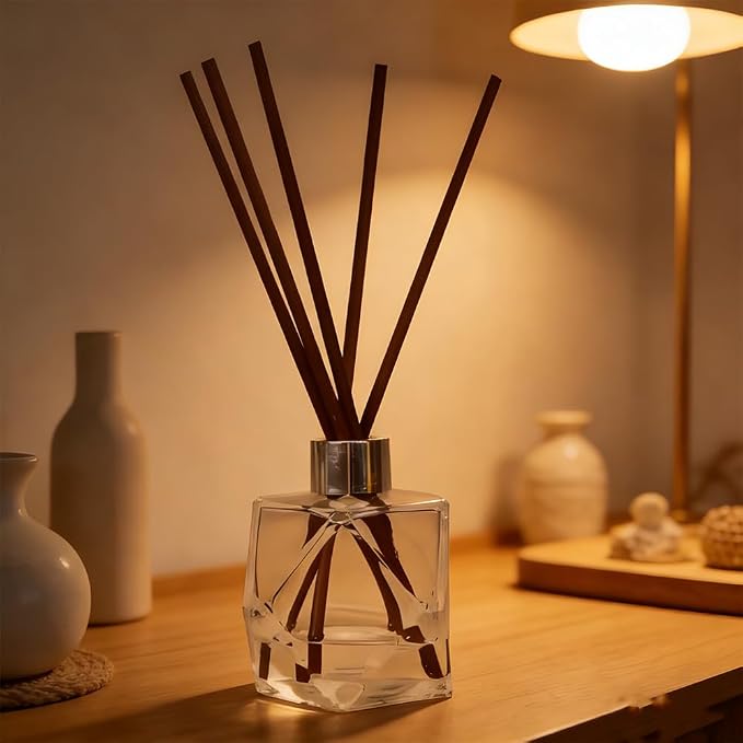 50PCS Brown Fiber Reed Diffuser Sticks 12 Inch Long 4mm Diameter Strong Absorption Refill Replacement Reeds for Diffuser