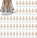 50Pcs Hanging Car Air Freshener Diffuser with Wooden Caps 8ML Empty Clear Car Diffuser Bottles Hanging Glass Essential