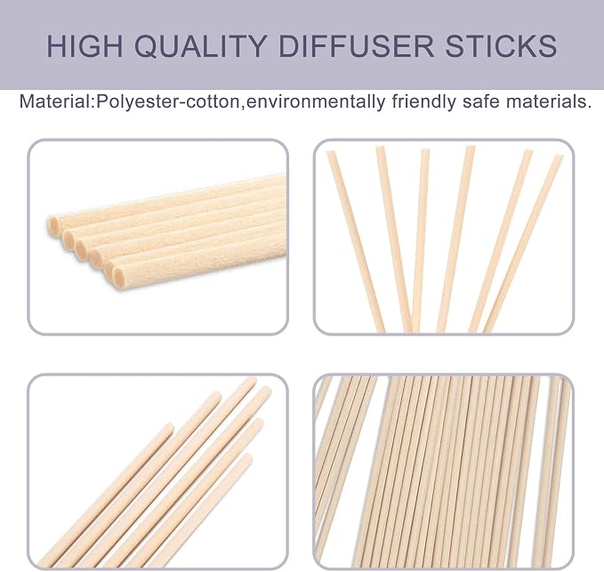 50pcs Reed Diffuser Sticks - Wood Rattan-Reed Sticks -Essential Oil Aroma Diffuser Sticks- Spa-Aromatherapy(Primary