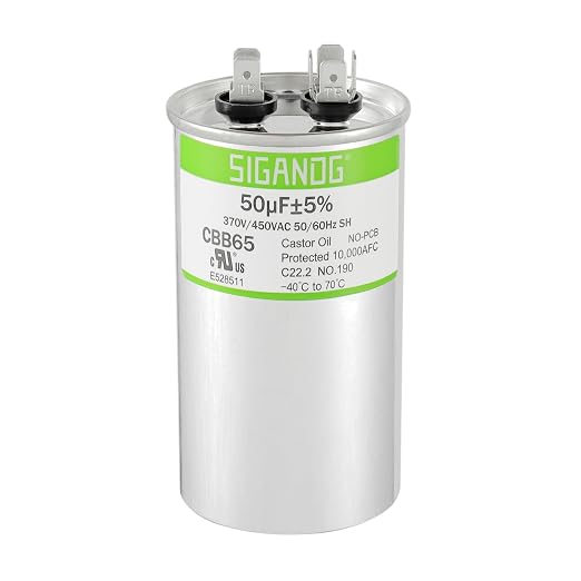 50uF 50 MFD 370V or 450V CBB65 Run Start Capacitor 50 uF 370 450 Volt VAC for Condenser Straight Cool or Heat Pump Air
