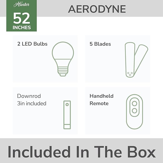 51314 Aerodyne Ceiling Fan 52 inches Matte Black, alternate product view 3