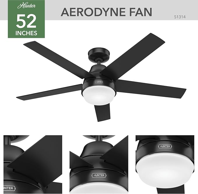 51314 Aerodyne Ceiling Fan 52 inches Matte Black, alternate product view 9