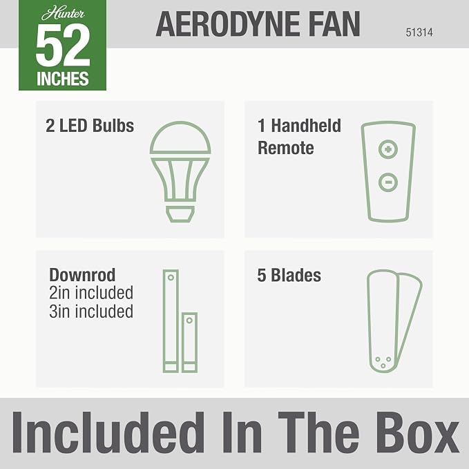 51314 Aerodyne Ceiling Fan 52 inches Matte Black, alternate product view 10