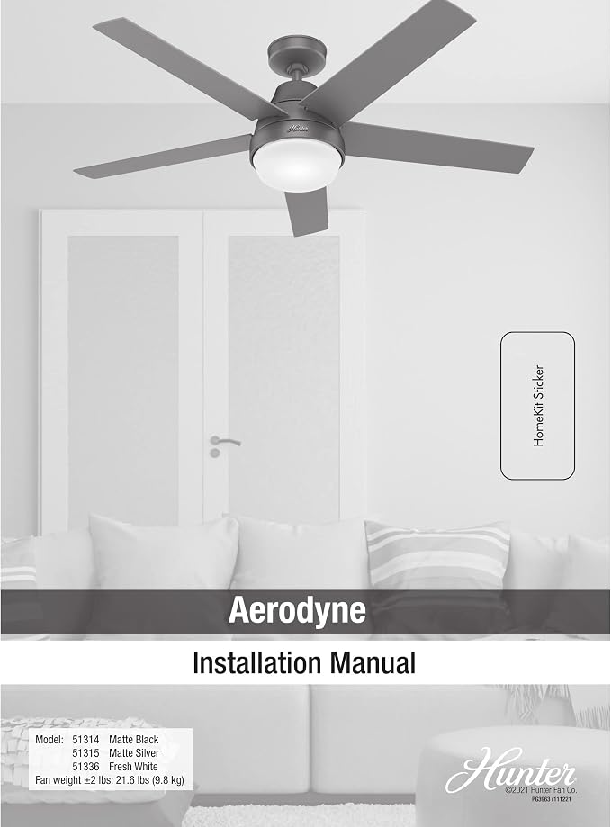 51314 Aerodyne Ceiling Fan 52 inches Matte Black, alternate product view 13