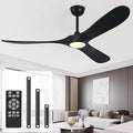 52" Ceiling Fan with Light and Remote, 6-Speed Dimmable Outdoor Ceiling Fan, High CFM Quiet 3 Blade Wood Ceiling Fan, Modern