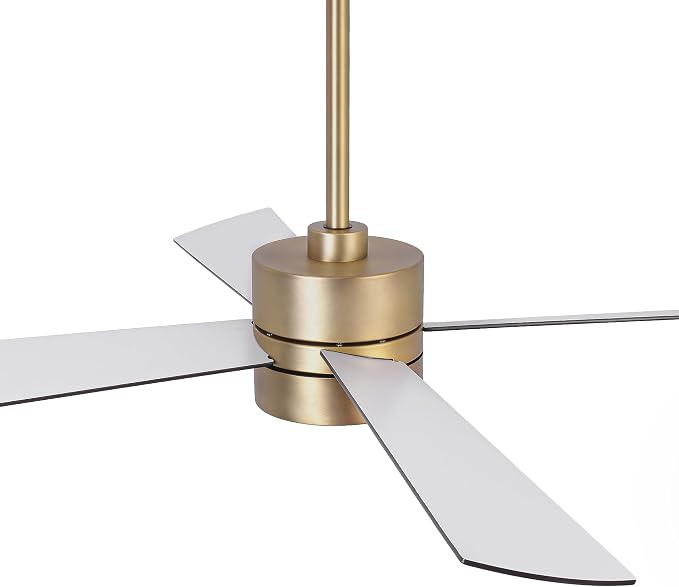 52" Ceiling Fan with Light and Remote, Bronze Modern Ceiling Fan, ReversibleDC Motor, Walnut/White Blades, Dimmable LED for