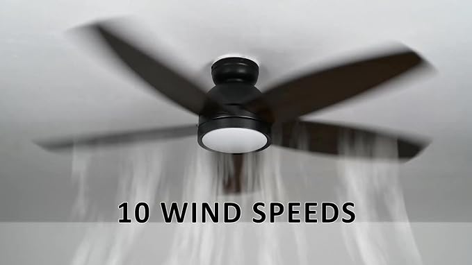 52" Ceiling Fan with Light Flush Mount, DC 10 Speeds Silent Ceiling Fan with Remote, Low Profile, with 3 Dual, alternate view