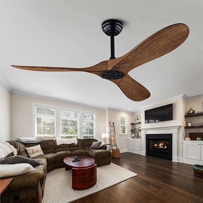 52" Ceiling Fan with Remote Control No Lights,Modern Reversible DC Motor Indoor Outdoor 3 Blades Ceiling Fans for Patio