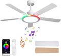 52" Ceiling Fans with Lights,Bluetooth Ceiling Fan with Speaker,6-Speed Reversible Motor,Full-Spectrum Adjustable, product