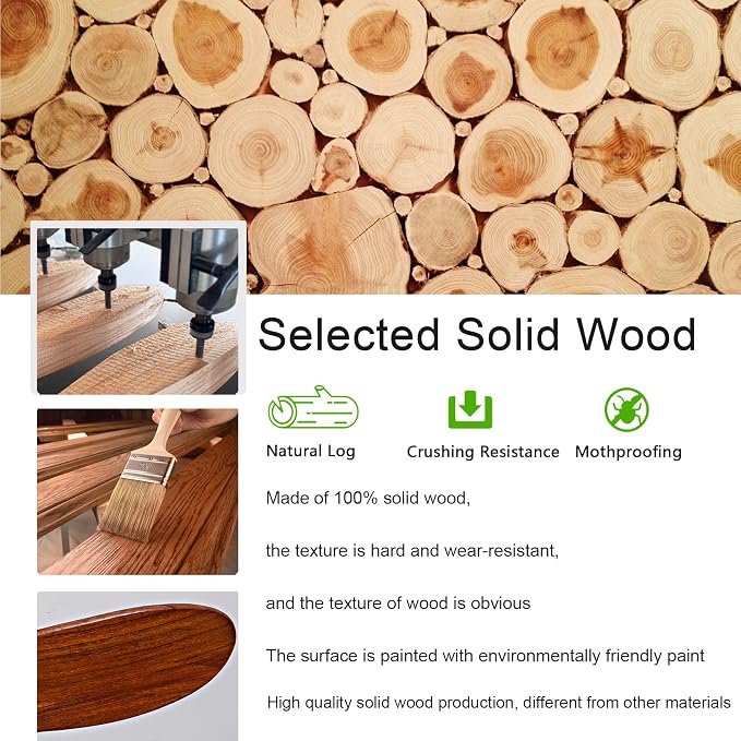 52” Ceiling Fans with Remote/Light/APP,Dimmer and Color, Wooden Ceiling Fan with 3 Wooden Blades for Patio, Living Room