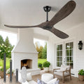 52" Ceiling Fans Without Light, Solid Wood Ceiling Fan with Remote Control and DC Motor, No Light, Modern Ceiling Fan with 3