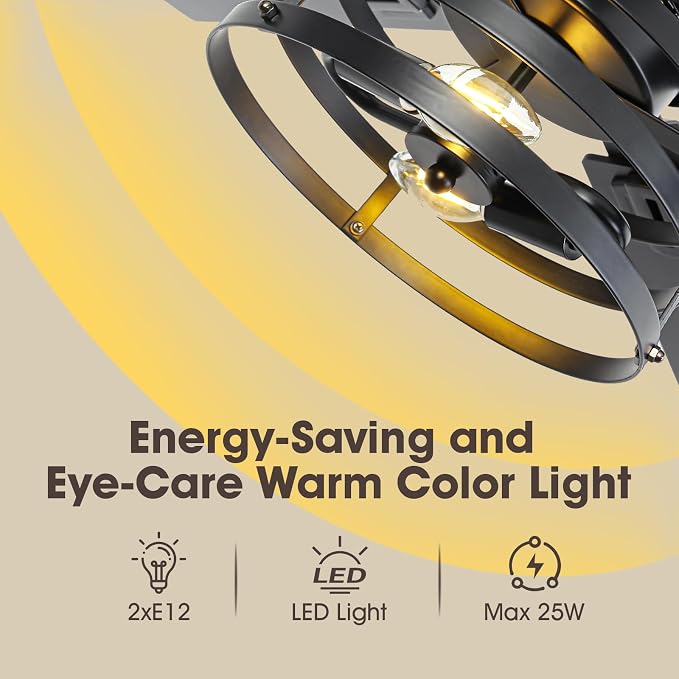 52" Farmhouse Ceiling Fans with Lights and Remote, Outdoor Ceiling Fan Dual Finish 5 Blades 6-Speed Quiet and Reversible DC