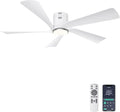 52” Flush Mount Ceiling Fan with Lights, Remote & APP Control Low Profile Indoor Outdoor Ceiling Fans, Dimmable, Quiet DC