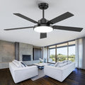52 inch Black Ceiling fan with Light and Remote/APP, Ceiling Fans with Lights, 3CCT, Reversible 6 Speeds Quiet, product image