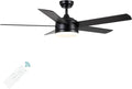 52 Inch Black Ceiling Fan with Light and Remote Control.Noiseless,Dimmable,3CCT,6 Speeds Reversible, DC Ceiling Fans for
