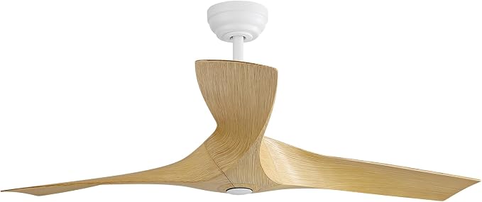 52 Inch Ceiling Fan No Light, 3 Blades Ceiling Fans Without Light, Low Profile Downrod Mount Ceiling Fans with Remote, for