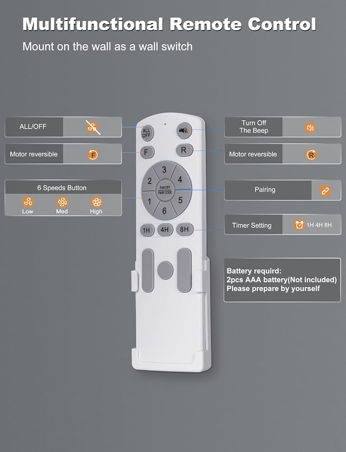 52 Inch Ceiling Fan No Light, Low Profile Ceiling Fan with Remote and App Control, Flush Mount Ceiling Fan without Light for