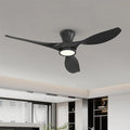 52 Inch Ceiling Fan with Led Light Remote Control Flush Mount Low Profile for Bedroom Farmhouse Patio Outdoor Living Room