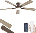 52 Inch Ceiling Fan with Light, App&Remote Control, Flush Mount Low Profile, Dimmable 20W LED Light, Quiet Reversible Motor