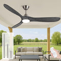 52 inch Ceiling Fan with Light, Outdoor Ceiling Fans for Patios 3 Blade Dimmable Solid Wood Ceiling Fan with Lights