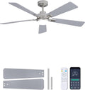 52 Inch Ceiling Fan with Lights and Remote, Downrod Mount, Sloped Ceiling Compatible up to 15°, Quiet Reversible DC Motor